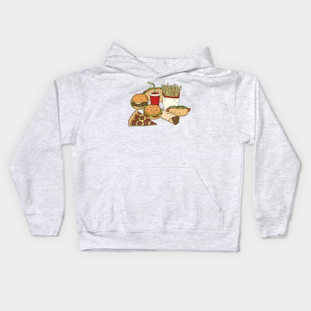 Fast Food Kids Hoodie by deepfuze